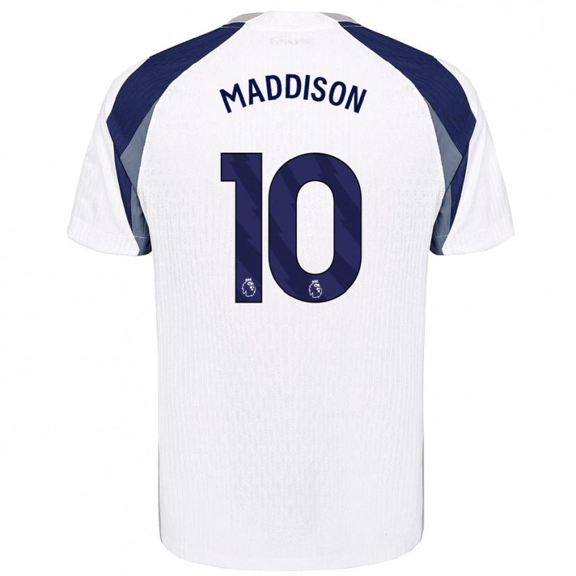 Danxen Dětské James Maddison #10 Bílá Tmavě Modrá Domů Hráčské Dresy 2025/26 Dres