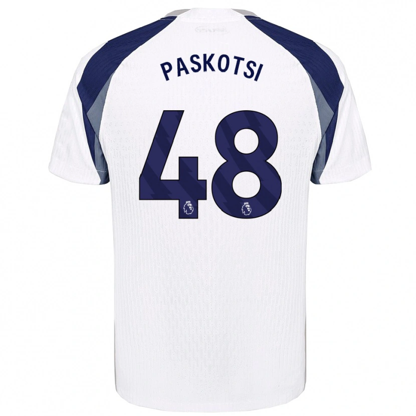 Danxen Dětské Maksim Paskotsi #48 Bílá Tmavě Modrá Domů Hráčské Dresy 2025/26 Dres