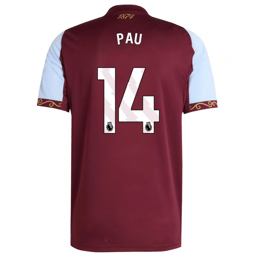 Danxen Dětské Pau Torres #14 Burgundská Nebesky Modrá Domů Hráčské Dresy 2025/26 Dres