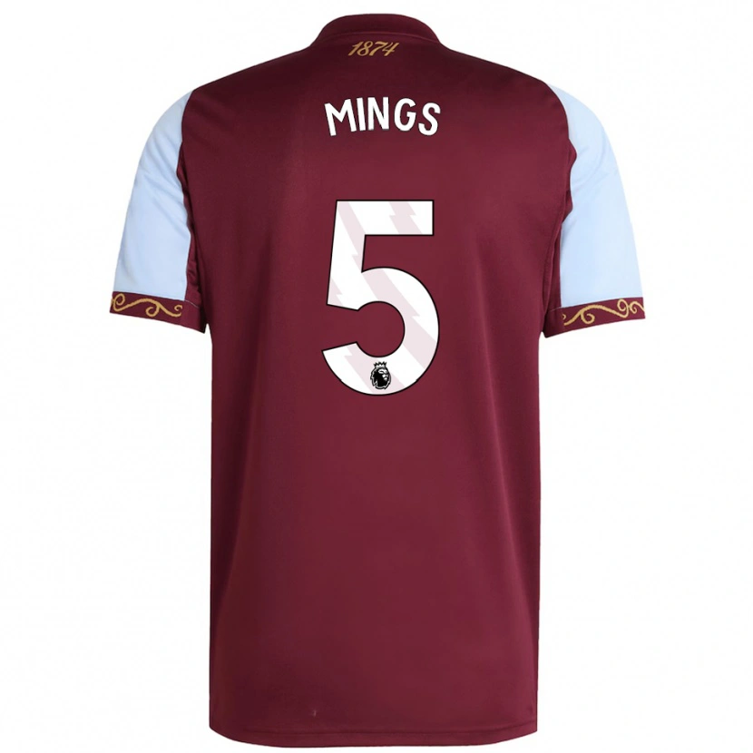 Danxen Dětské Tyrone Mings #5 Burgundská Nebesky Modrá Domů Hráčské Dresy 2025/26 Dres