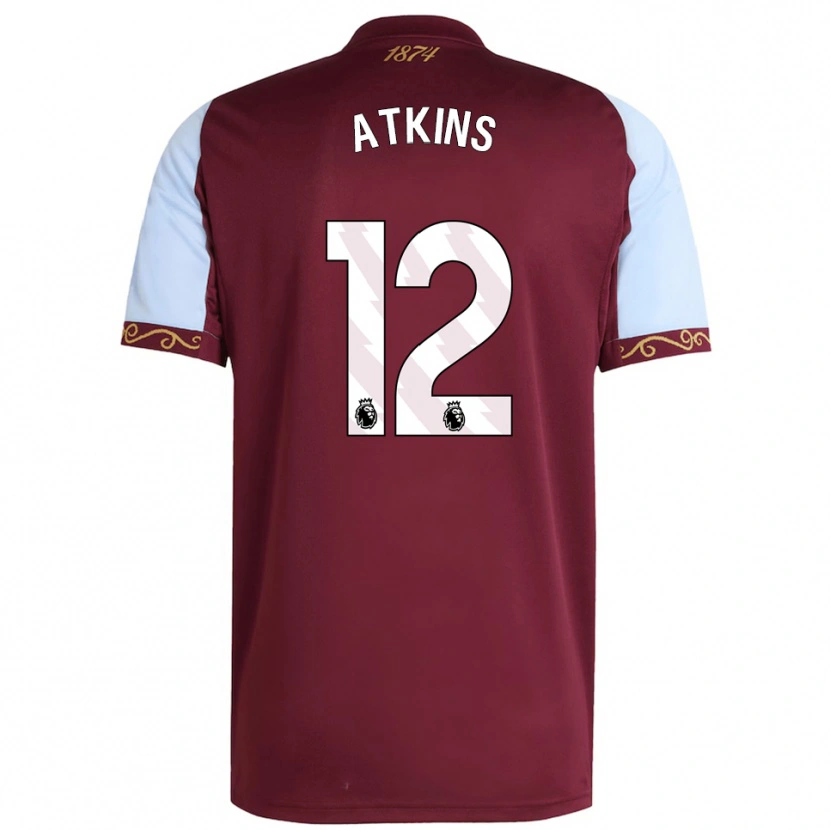 Danxen Dětské Clay Atkins #12 Burgundská Nebesky Modrá Domů Hráčské Dresy 2025/26 Dres