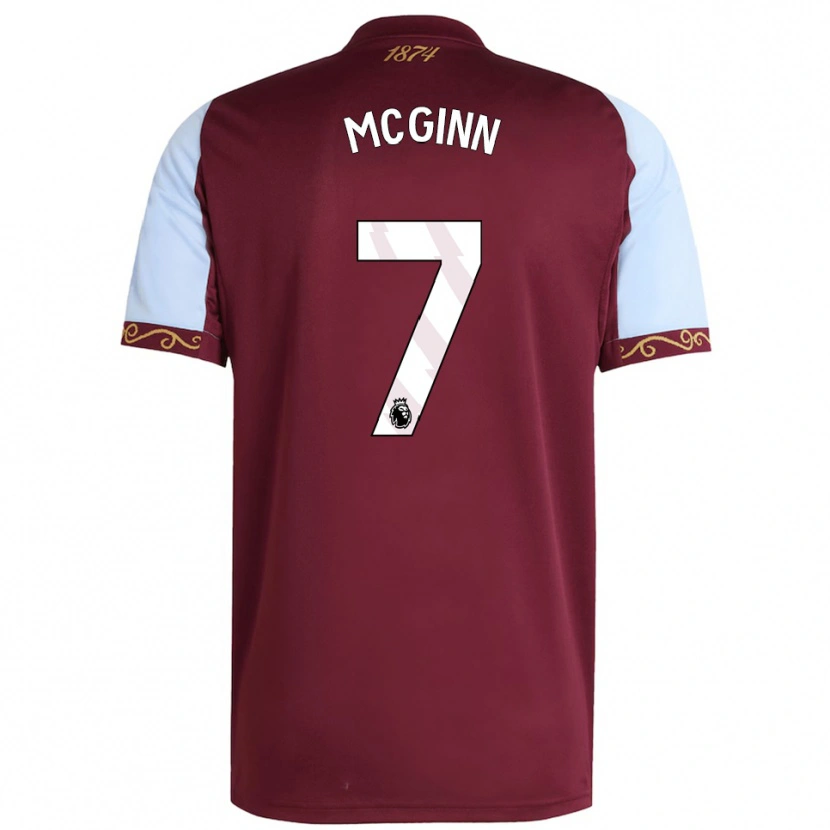 Danxen Dětské John Mcginn #7 Burgundská Nebesky Modrá Domů Hráčské Dresy 2025/26 Dres