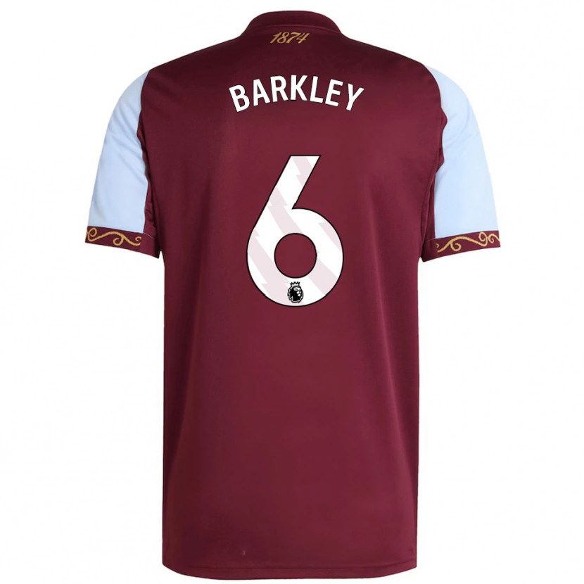 Danxen Dětské Ross Barkley #6 Burgundská Nebesky Modrá Domů Hráčské Dresy 2025/26 Dres