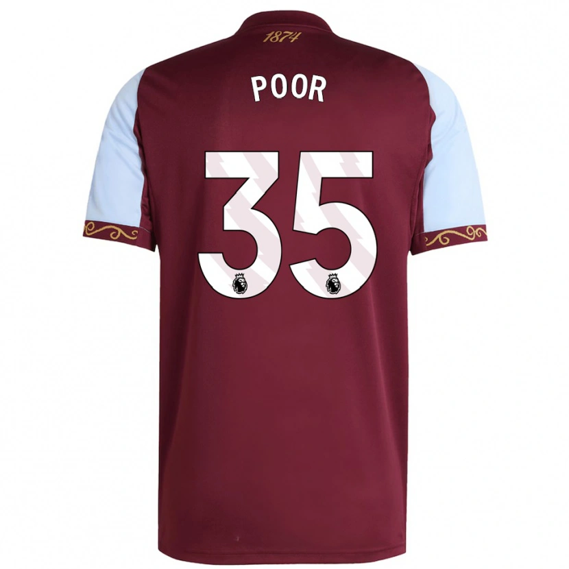 Danxen Dětské Sophia Poor #35 Burgundská Nebesky Modrá Domů Hráčské Dresy 2025/26 Dres