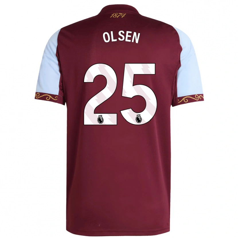 Danxen Dětské Robin Olsen #25 Burgundská Nebesky Modrá Domů Hráčské Dresy 2025/26 Dres
