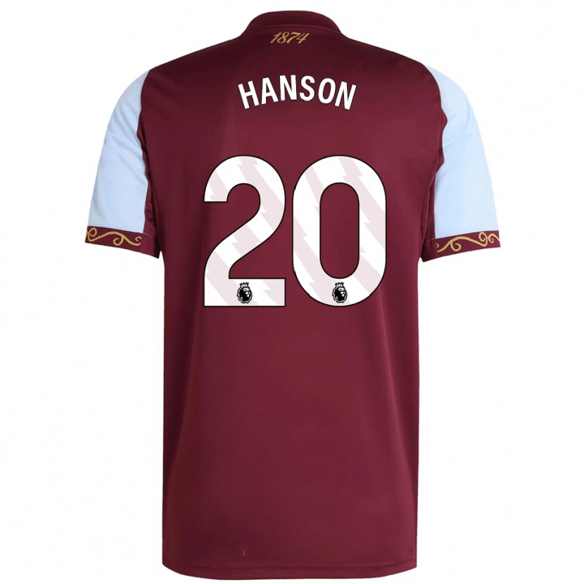 Danxen Dětské Kirsty Hanson #20 Burgundská Nebesky Modrá Domů Hráčské Dresy 2025/26 Dres