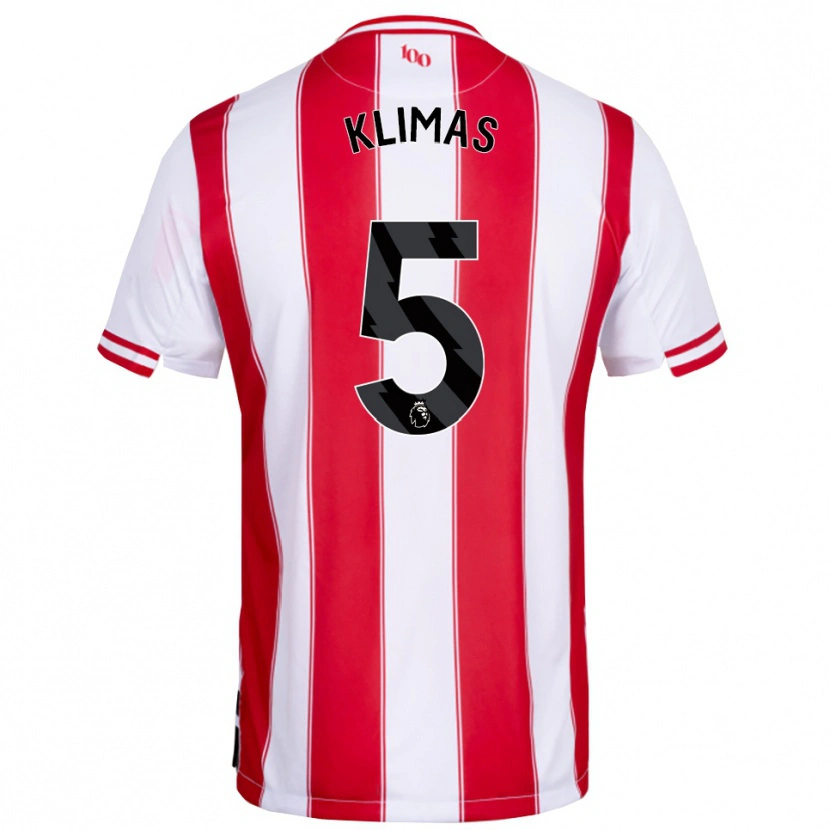 Danxen Dětské Matas Klimas #5 Červená Bílá Domů Hráčské Dresy 2025/26 Dres