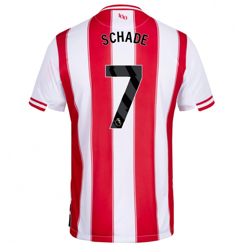 Danxen Dětské Kevin Schade #7 Červená Bílá Domů Hráčské Dresy 2025/26 Dres