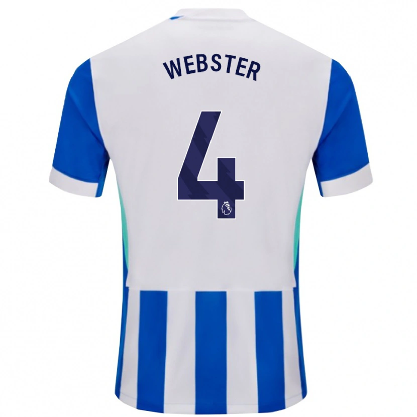 Danxen Dětské Adam Webster #4 Modrá Bílá Domů Hráčské Dresy 2025/26 Dres