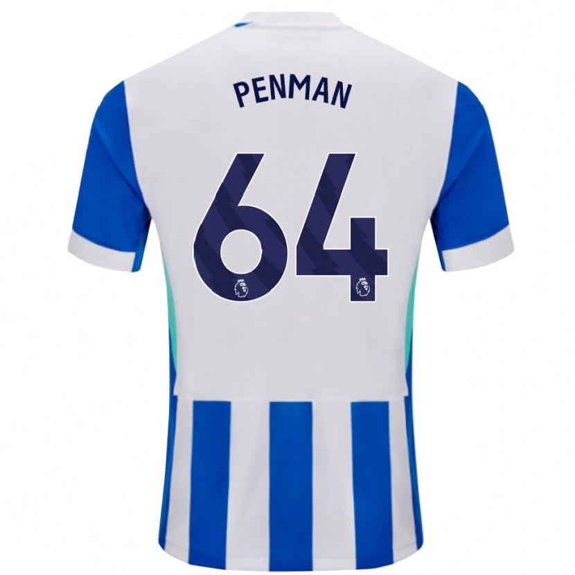Danxen Dětské Charlie Penman #64 Modrá Bílá Domů Hráčské Dresy 2025/26 Dres