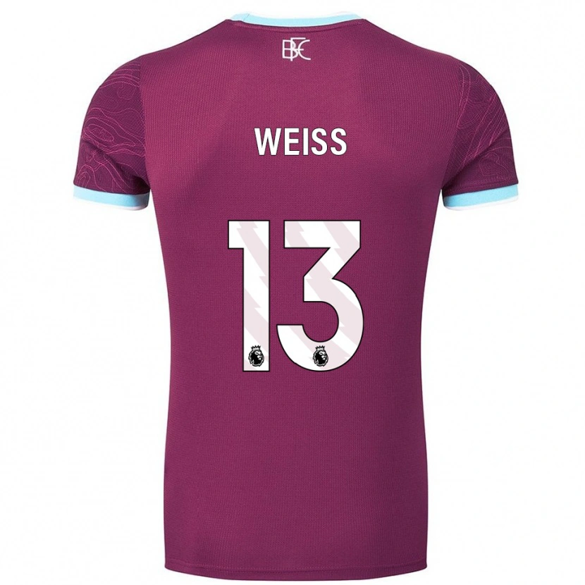 Danxen Dětské Max Weiß #13 Burgundská Nebesky Modrá Domů Hráčské Dresy 2025/26 Dres