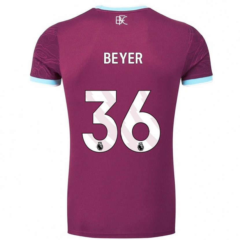 Danxen Dětské Jordan Beyer #36 Burgundská Nebesky Modrá Domů Hráčské Dresy 2025/26 Dres