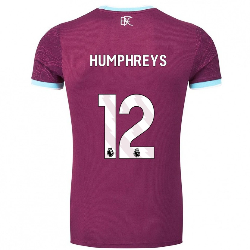 Danxen Dětské Bashir Humphreys #12 Burgundská Nebesky Modrá Domů Hráčské Dresy 2025/26 Dres