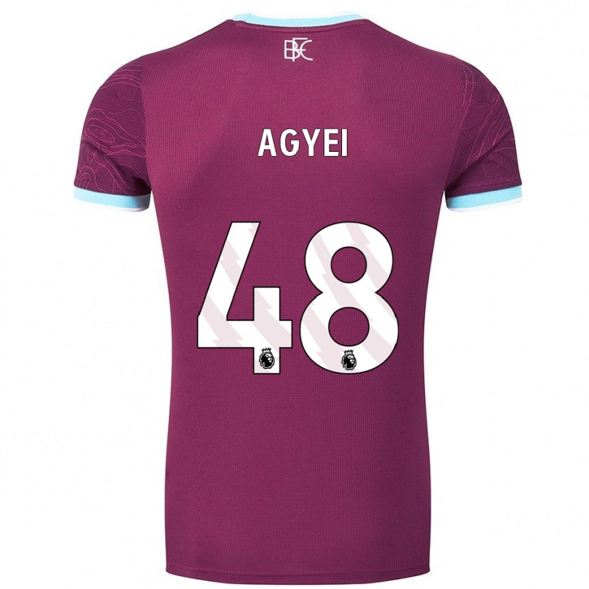 Danxen Dětské Enock Agyei #48 Burgundská Nebesky Modrá Domů Hráčské Dresy 2025/26 Dres