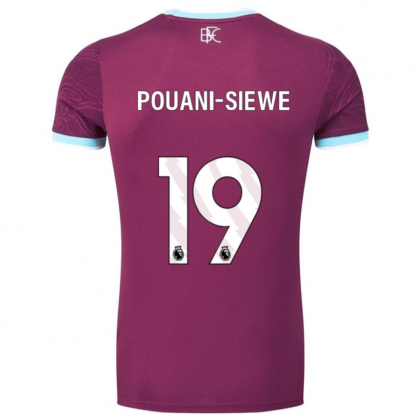 Danxen Dětské Brandon Pouani #19 Burgundská Nebesky Modrá Domů Hráčské Dresy 2025/26 Dres