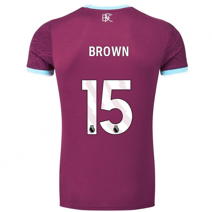 Danxen Dětské Kian Mcmahon-Brown #15 Burgundská Nebesky Modrá Domů Hráčské Dresy 2025/26 Dres