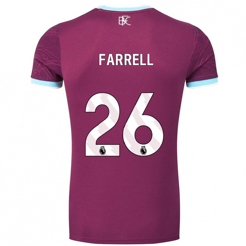 Danxen Dětské Lucy Farrell #26 Burgundská Nebesky Modrá Domů Hráčské Dresy 2025/26 Dres