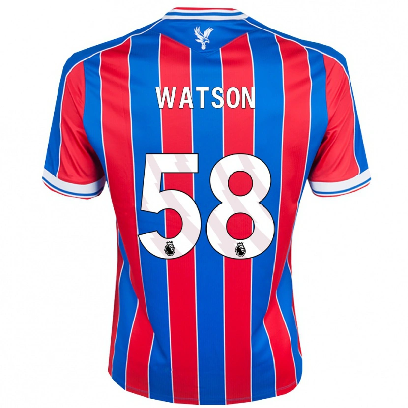 Danxen Dětské Noah Watson #58 Modrá Červená Bílá Domů Hráčské Dresy 2025/26 Dres