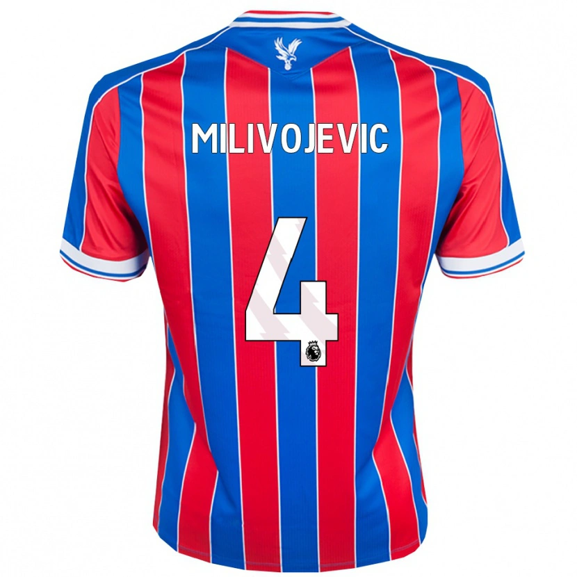 Danxen Dětské Luka Milivojevic #4 Modrá Červená Bílá Domů Hráčské Dresy 2025/26 Dres