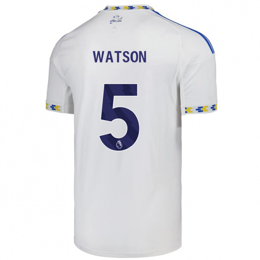Danxen Dětské Jacob Watson #5 Bílá Modrá Domů Hráčské Dresy 2025/26 Dres