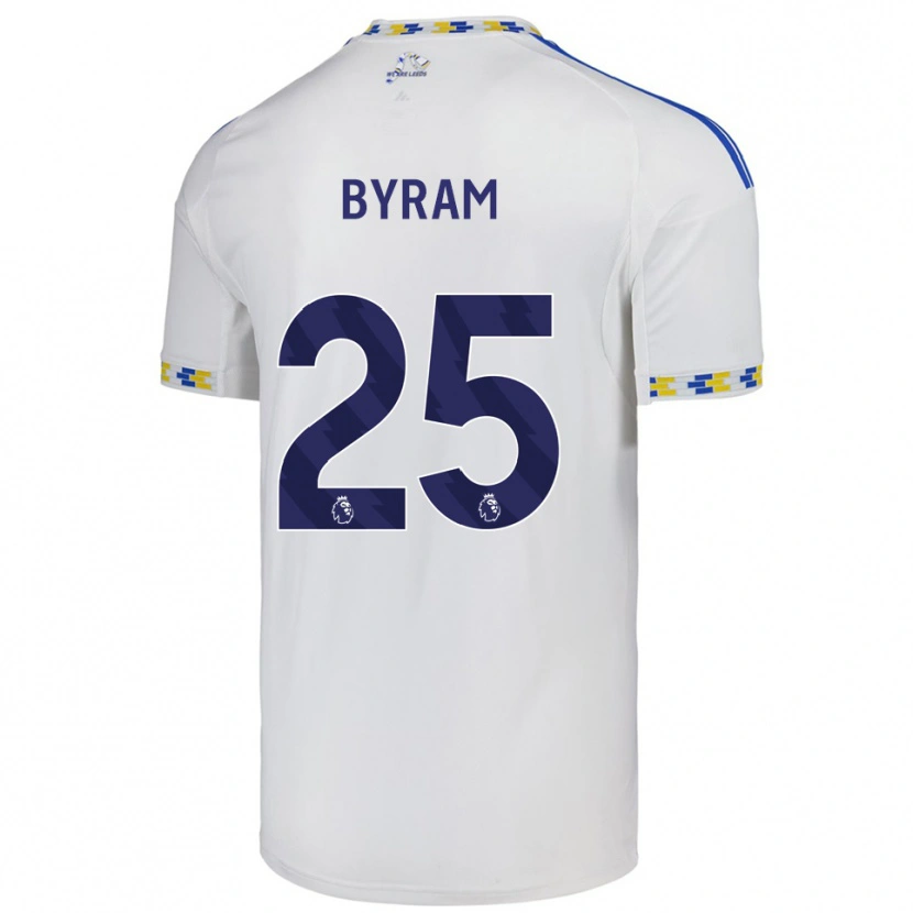Danxen Dětské Sam Byram #25 Bílá Modrá Domů Hráčské Dresy 2025/26 Dres