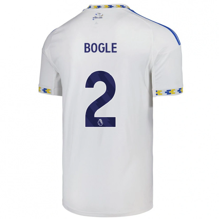 Danxen Dětské Jayden Bogle #2 Bílá Modrá Domů Hráčské Dresy 2025/26 Dres