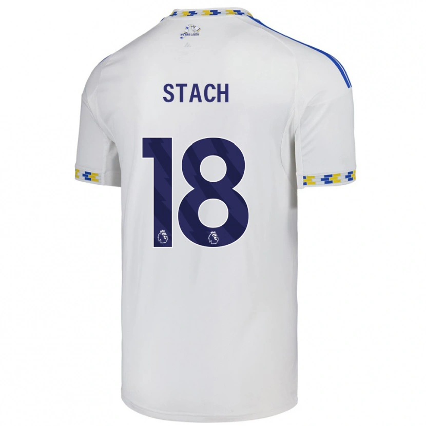 Danxen Dětské Anton Stach #18 Bílá Modrá Domů Hráčské Dresy 2025/26 Dres