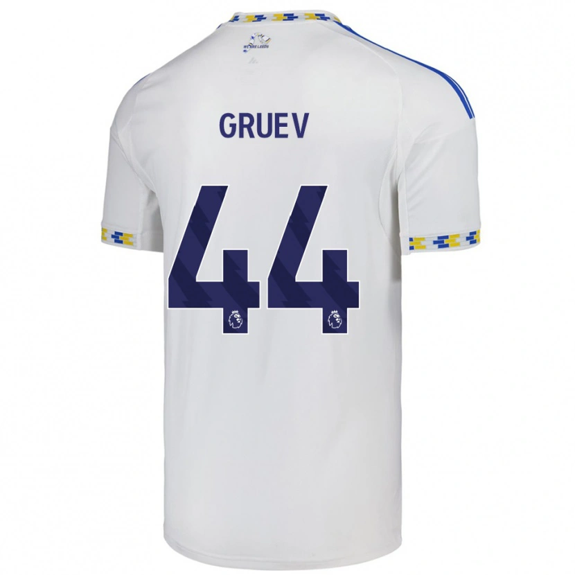 Danxen Dětské Ilia Gruev #44 Bílá Modrá Domů Hráčské Dresy 2025/26 Dres