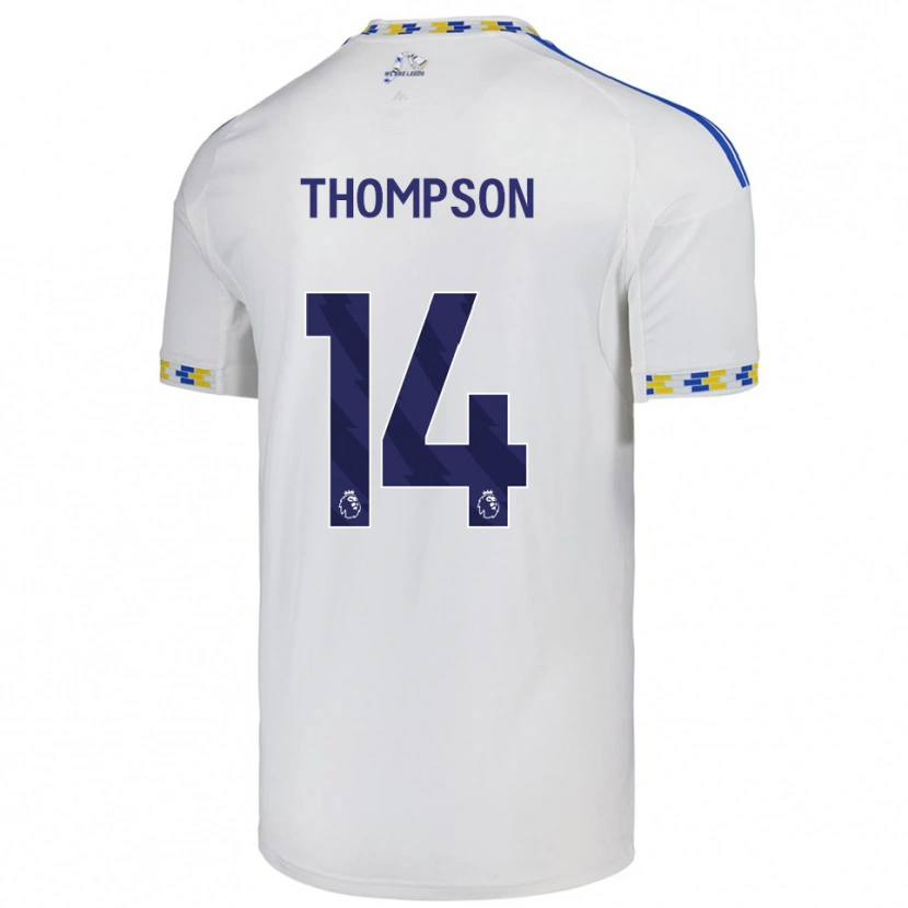 Danxen Dětské Aiden Thompson #14 Bílá Modrá Domů Hráčské Dresy 2025/26 Dres
