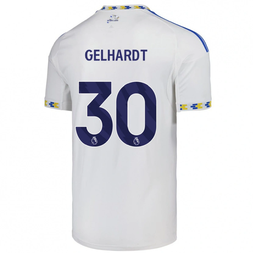 Danxen Dětské Joe Gelhardt #30 Bílá Modrá Domů Hráčské Dresy 2025/26 Dres