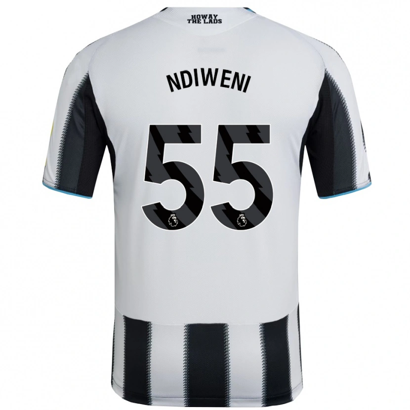 Danxen Dětské Michael Ndiweni #55 Černá Bílá Domů Hráčské Dresy 2025/26 Dres