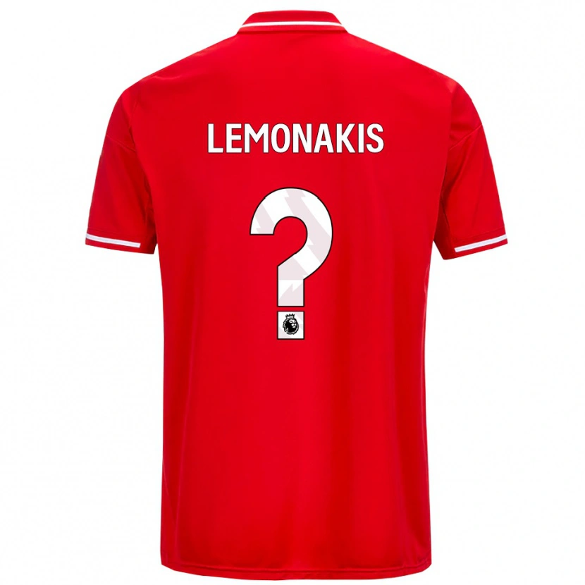 Danxen Dětské Georgios Lemonakis #0 Červená Bílá Domů Hráčské Dresy 2025/26 Dres