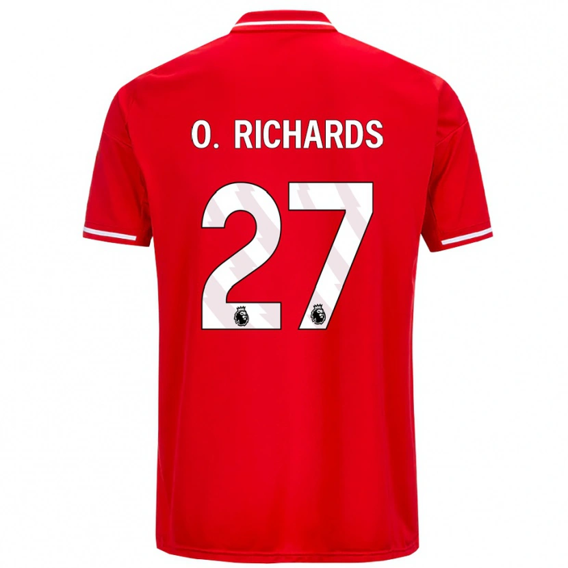 Danxen Dětské Omar Richards #27 Červená Bílá Domů Hráčské Dresy 2025/26 Dres