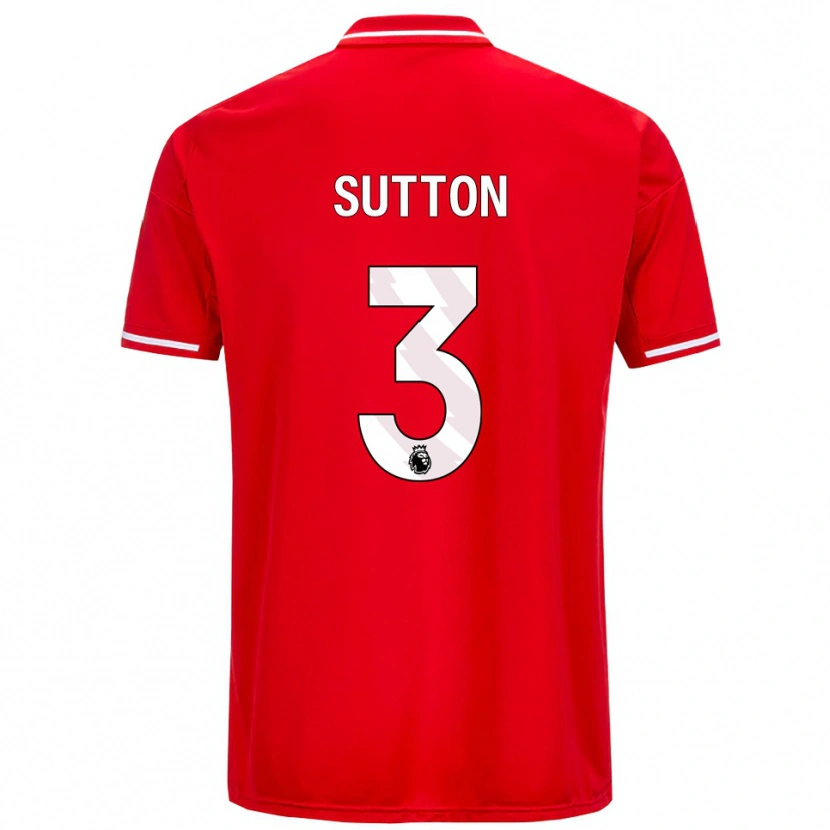 Danxen Dětské Spencer Sutton #3 Červená Bílá Domů Hráčské Dresy 2025/26 Dres