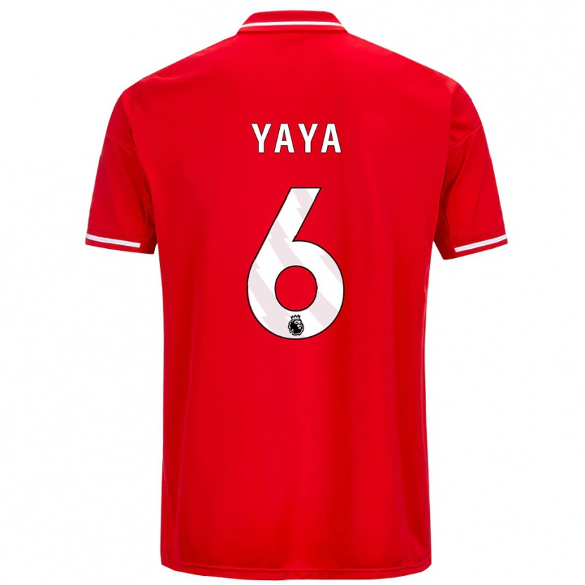 Danxen Dětské Cherif Yaya #6 Červená Bílá Domů Hráčské Dresy 2025/26 Dres