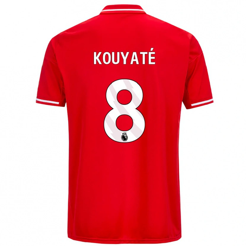 Danxen Dětské Cheikhou Kouyate #8 Červená Bílá Domů Hráčské Dresy 2025/26 Dres