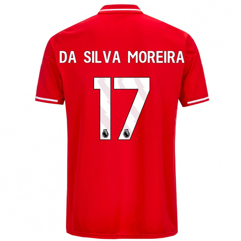 Danxen Dětské Eric Da Silva Moreira #17 Červená Bílá Domů Hráčské Dresy 2025/26 Dres