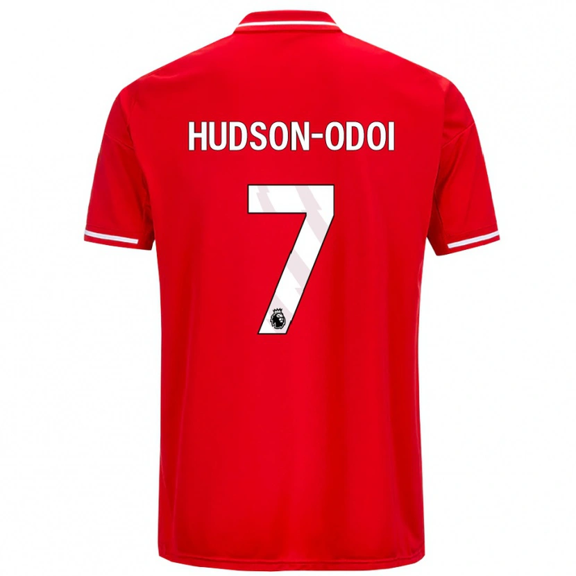 Danxen Dětské Callum Hudson-Odoi #7 Červená Bílá Domů Hráčské Dresy 2025/26 Dres