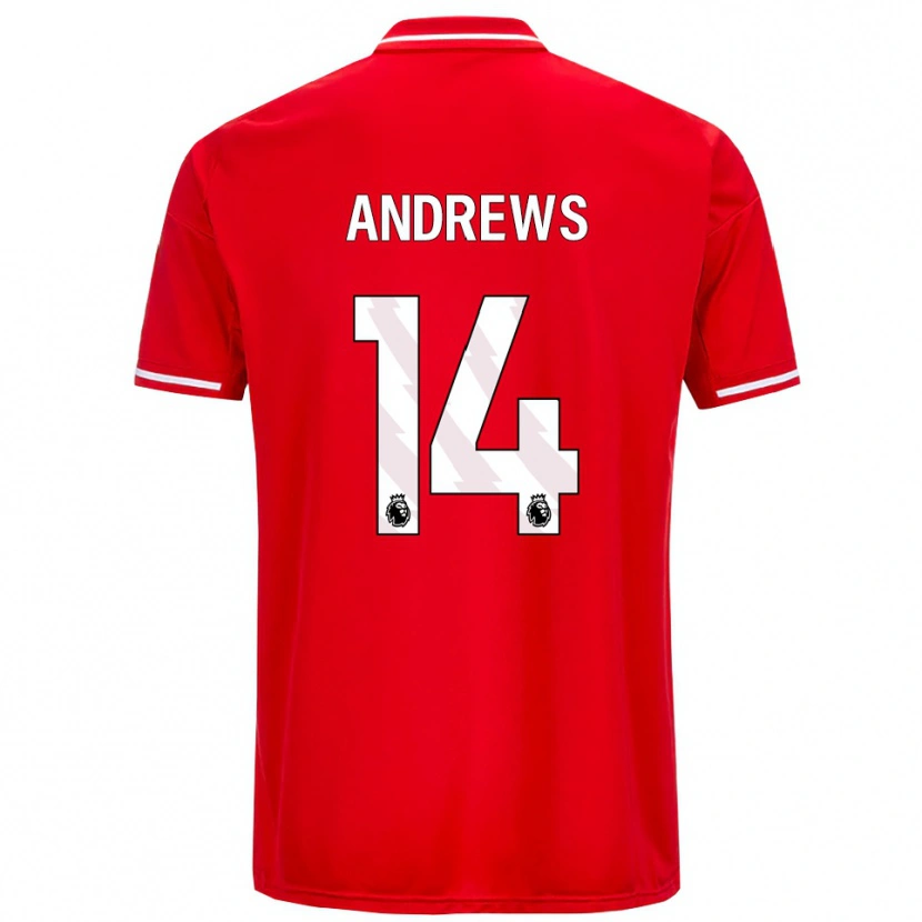 Danxen Dětské Harvey Andrews #14 Červená Bílá Domů Hráčské Dresy 2025/26 Dres