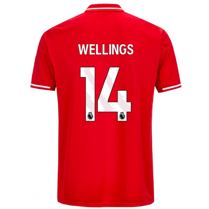Danxen Dětské Charlie Wellings #14 Červená Bílá Domů Hráčské Dresy 2025/26 Dres