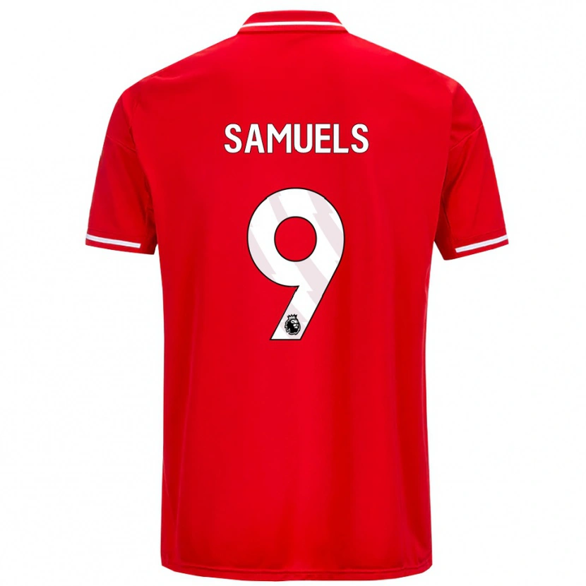 Danxen Dětské Shakur Samuels #9 Červená Bílá Domů Hráčské Dresy 2025/26 Dres
