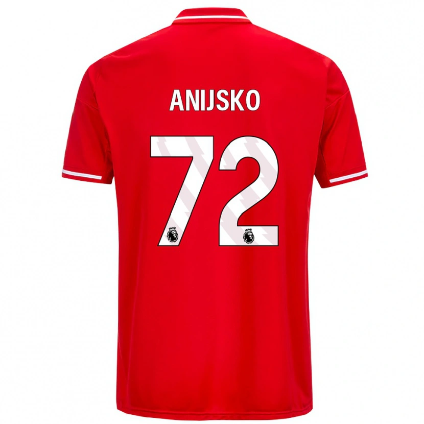 Danxen Dětské Danni Anisjko #72 Červená Bílá Domů Hráčské Dresy 2025/26 Dres