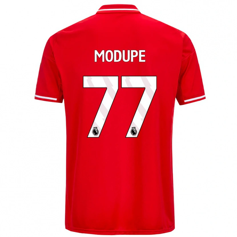 Danxen Dětské David Modupe #77 Červená Bílá Domů Hráčské Dresy 2025/26 Dres