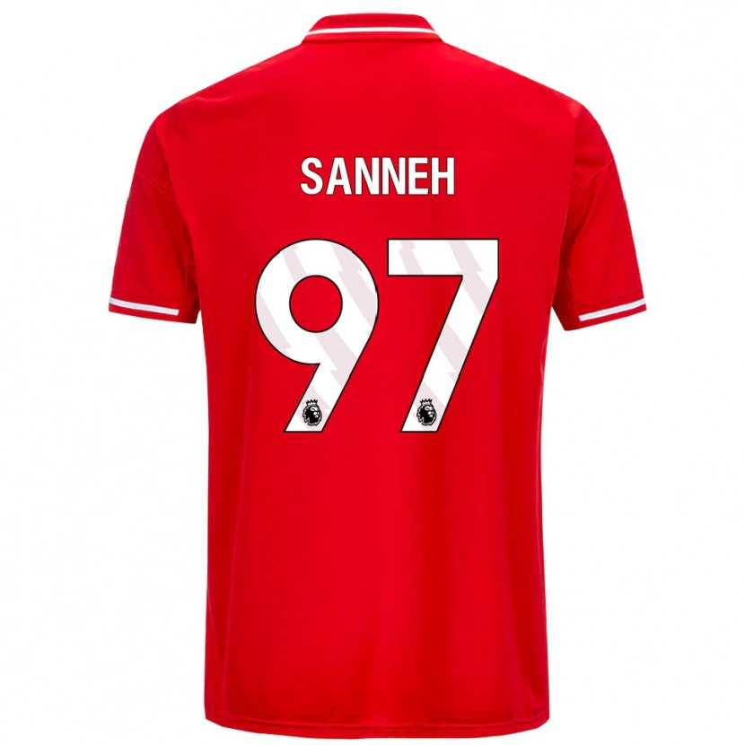 Danxen Dětské Buba Sanneh #97 Červená Bílá Domů Hráčské Dresy 2025/26 Dres