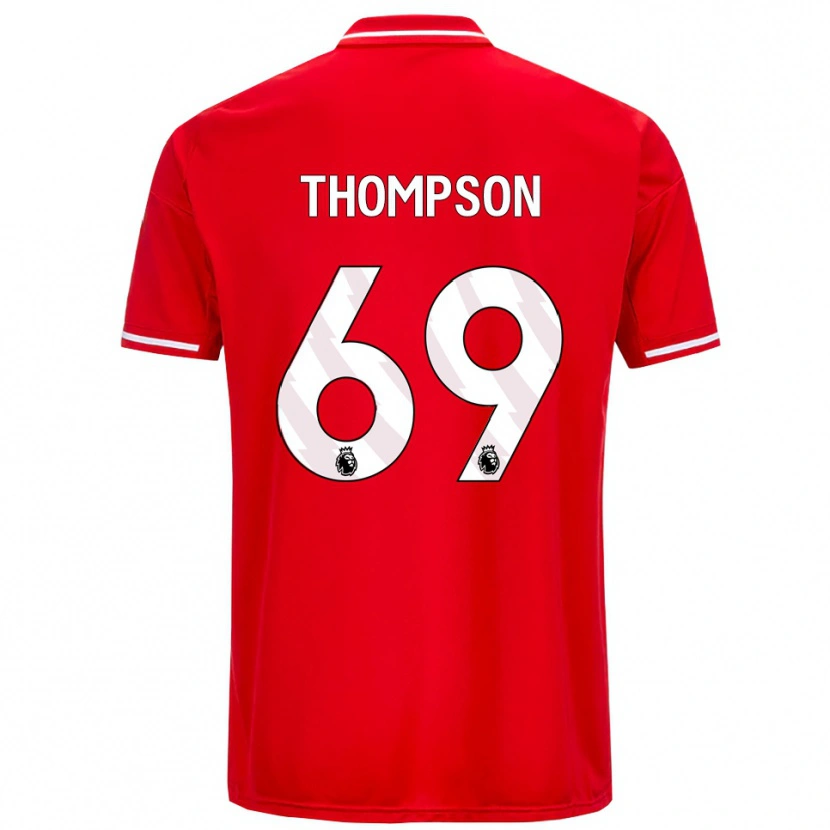 Danxen Dětské Kalum Thompson #69 Červená Bílá Domů Hráčské Dresy 2025/26 Dres