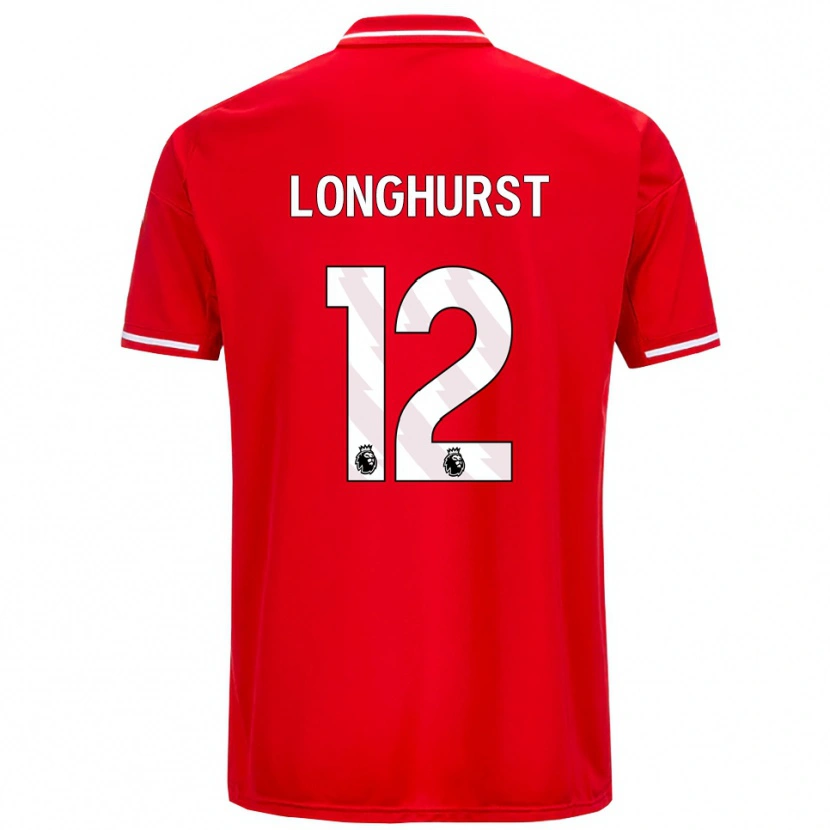 Danxen Dětské Kate Longhurst #12 Červená Bílá Domů Hráčské Dresy 2025/26 Dres