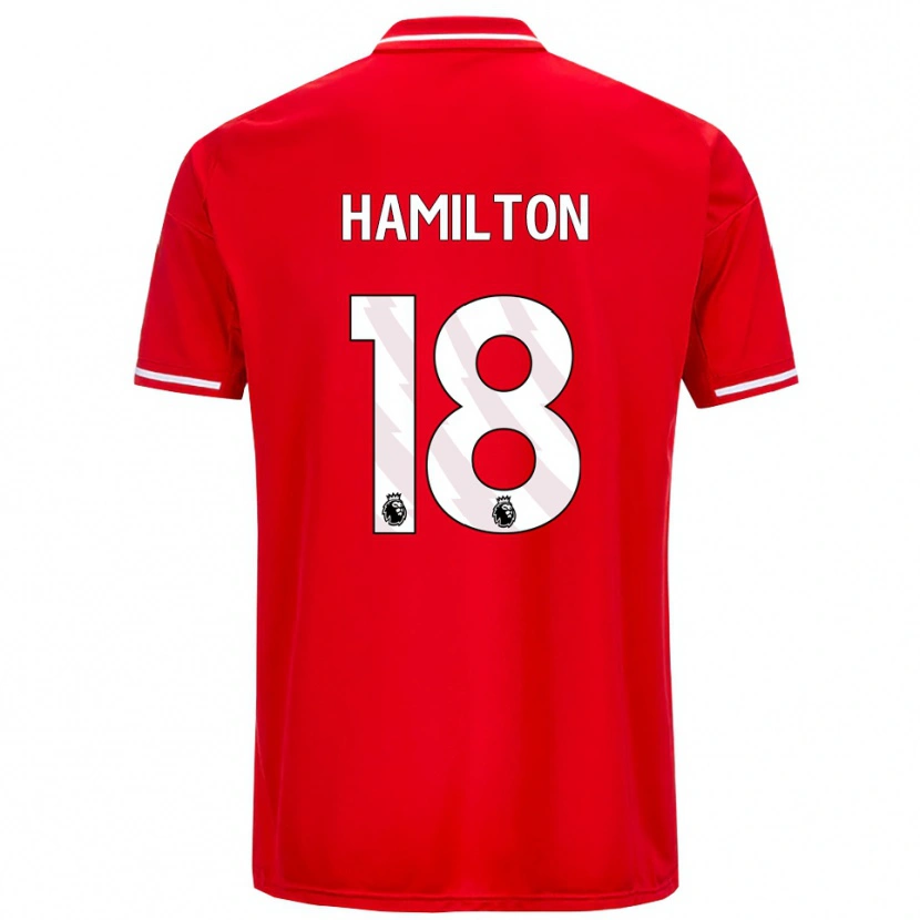 Danxen Dětské Caragh Hamilton #18 Červená Bílá Domů Hráčské Dresy 2025/26 Dres