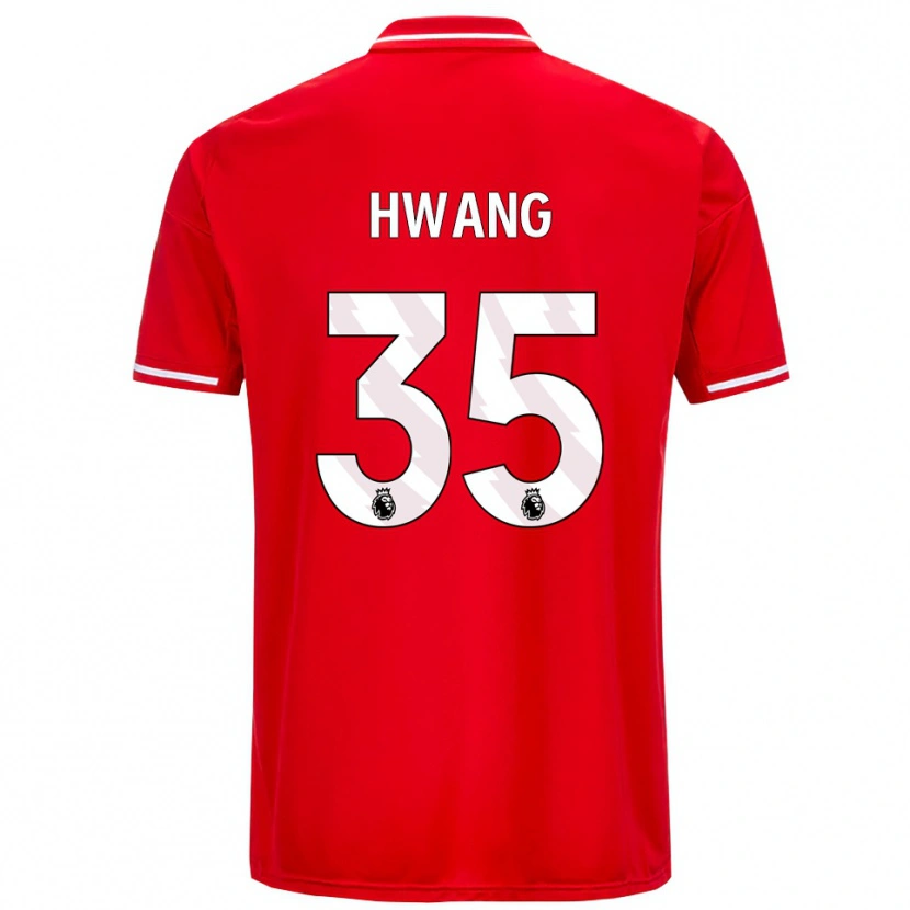 Danxen Dětské Ui-Jo Hwang #35 Červená Bílá Domů Hráčské Dresy 2025/26 Dres