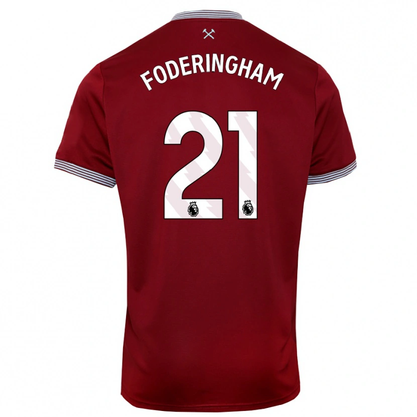 Danxen Dětské Wes Foderingham #21 Burgundská Bílá Domů Hráčské Dresy 2025/26 Dres