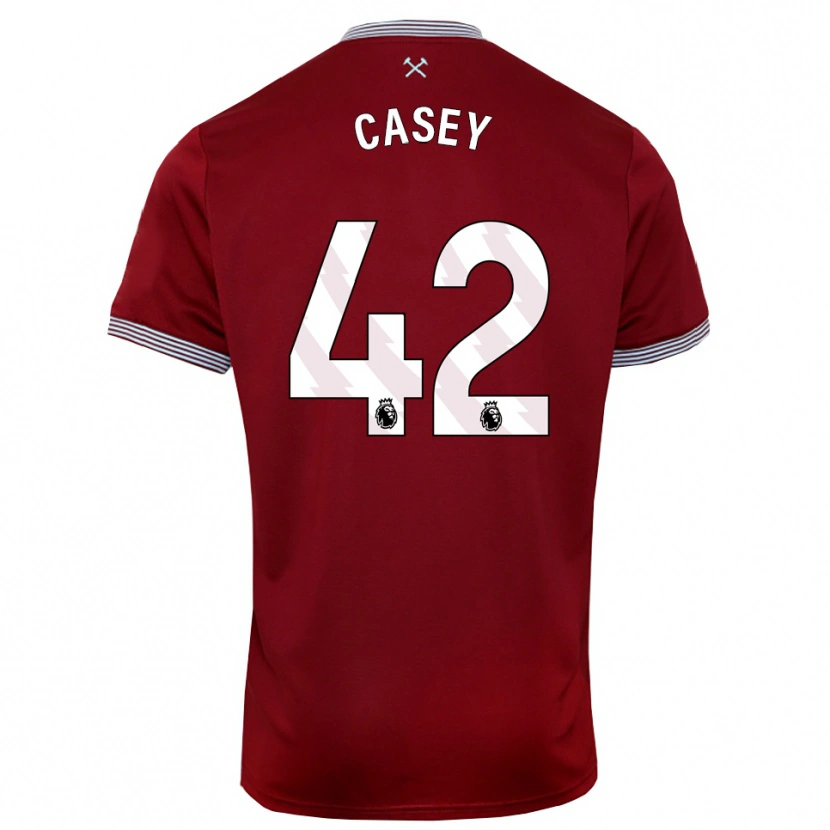Danxen Dětské Kaelan Casey #42 Burgundská Bílá Domů Hráčské Dresy 2025/26 Dres